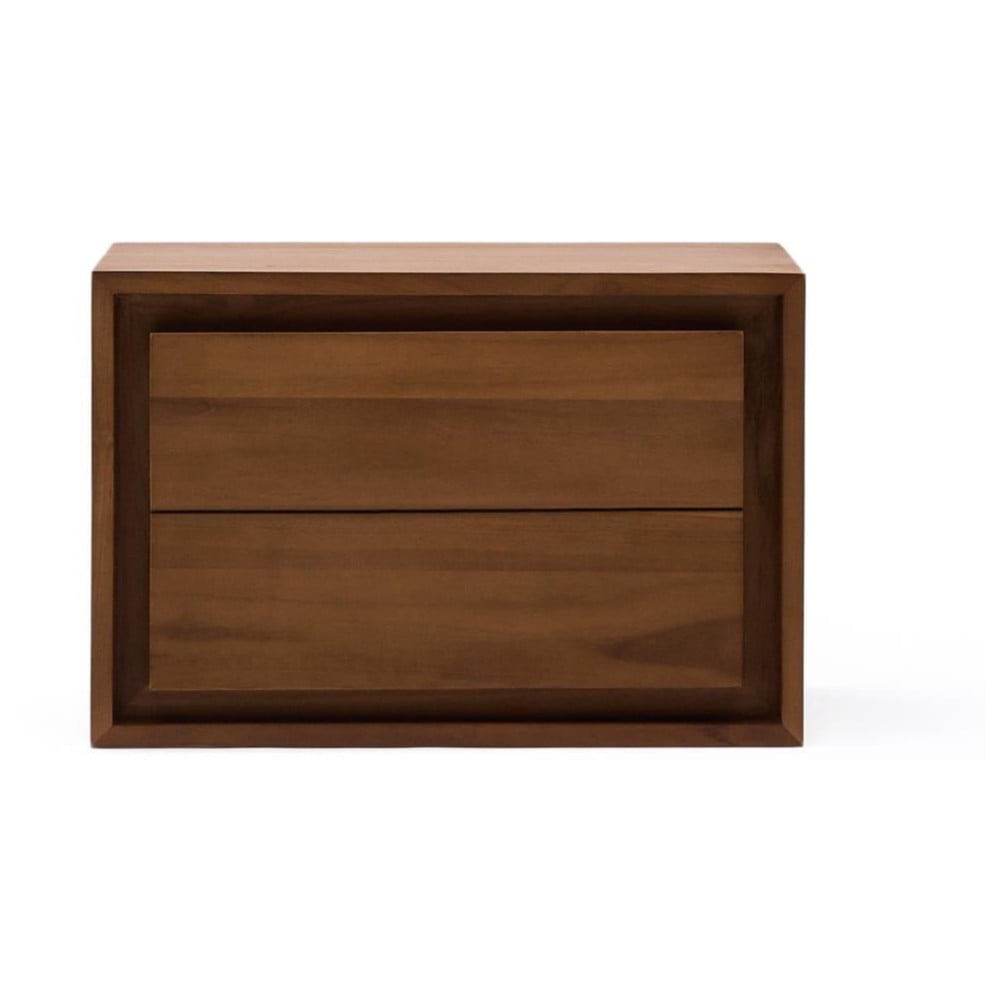 Sötétbarna teakfa fali mosdó alatti szekrény 60x40 cm Kenta – Kave Home