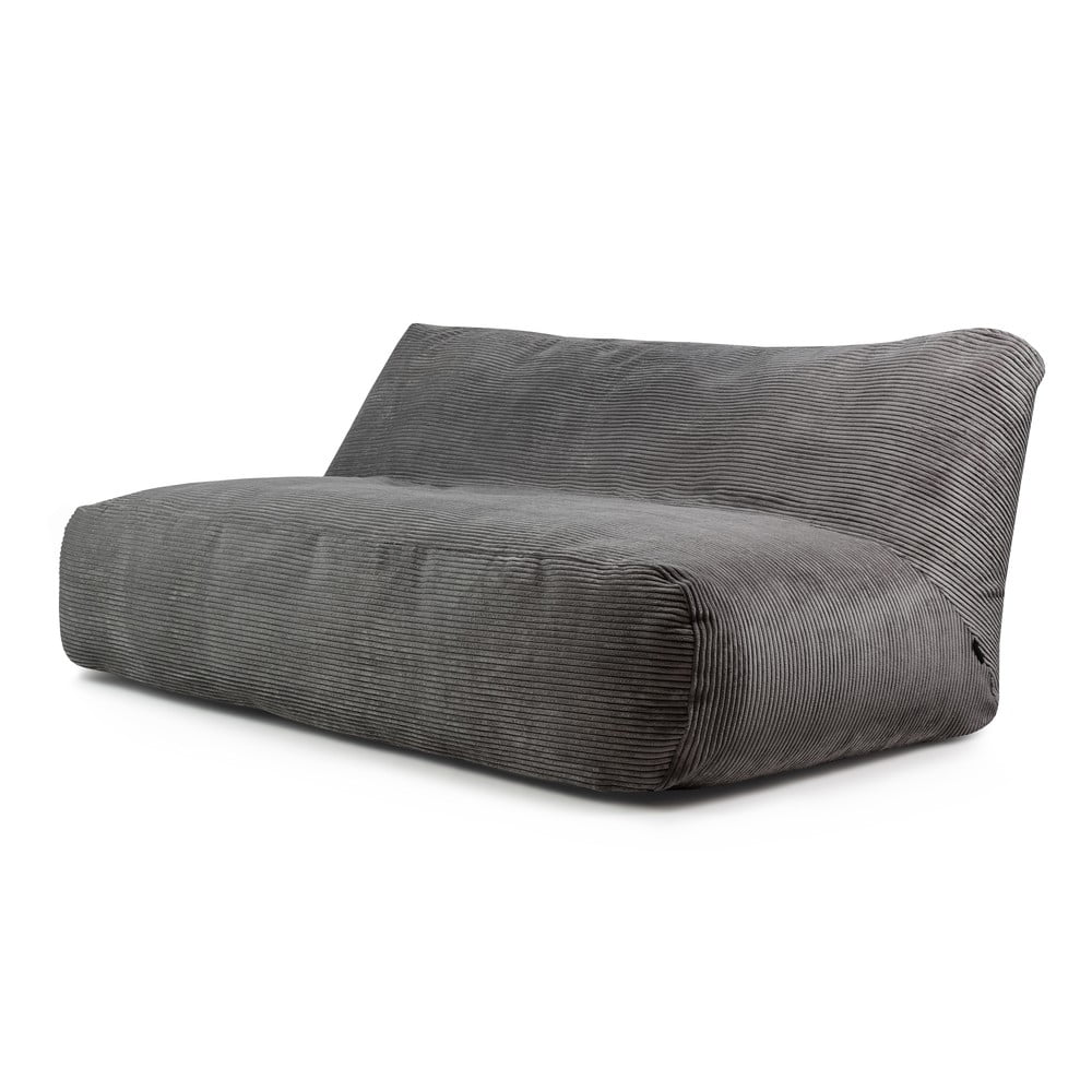 Sötétszürke kordbársony babzsákfotel Sofa Tube 190 – SLOWDOWN