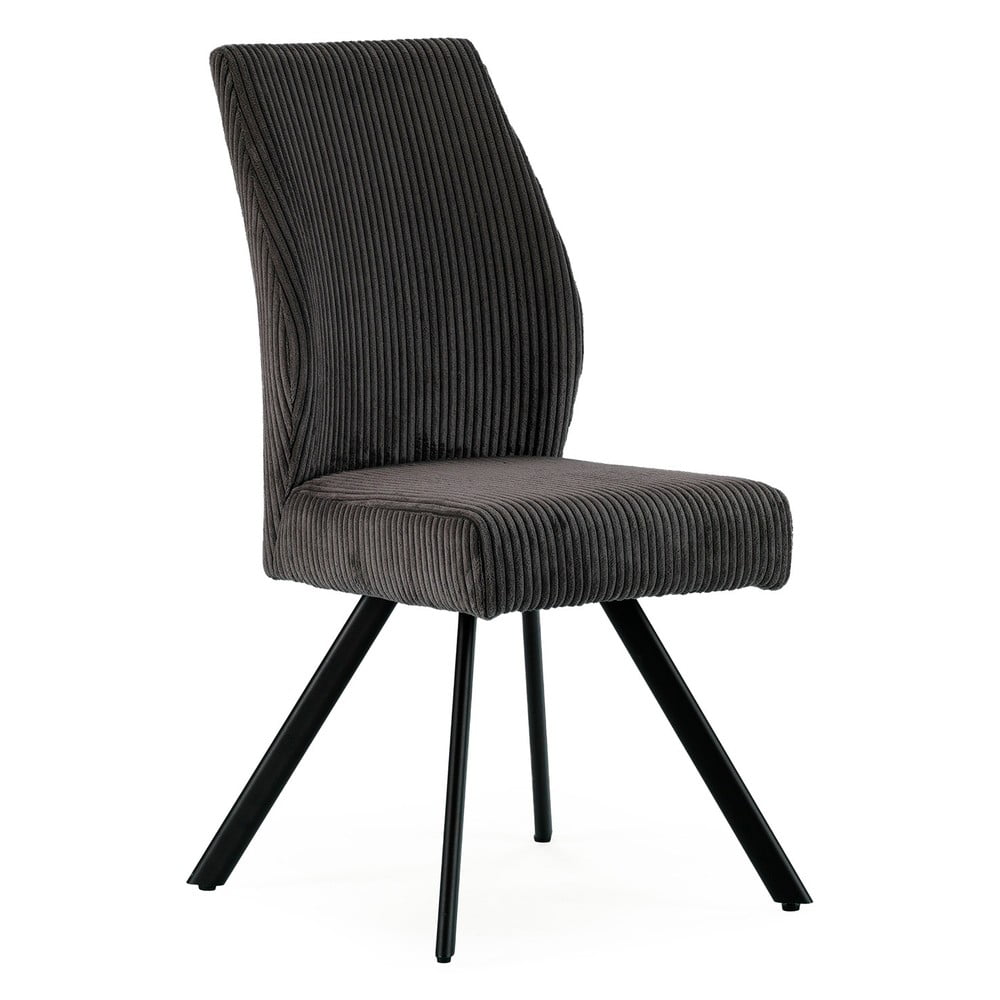 Sötétszürke kordbársony étkezőszék szett 2 db-os Anibal – Marckeric