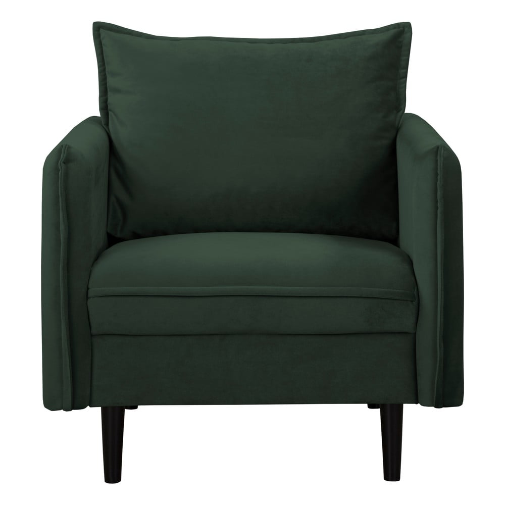 Sötétzöld bársony fotel Juli – Ropez