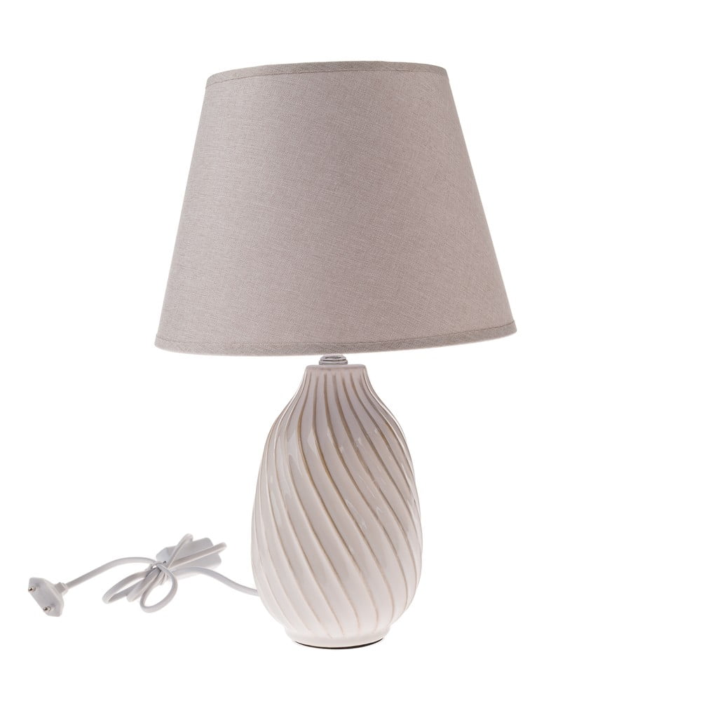 Szürke asztali lámpa textil búrával (magasság 38 cm) – Dakls