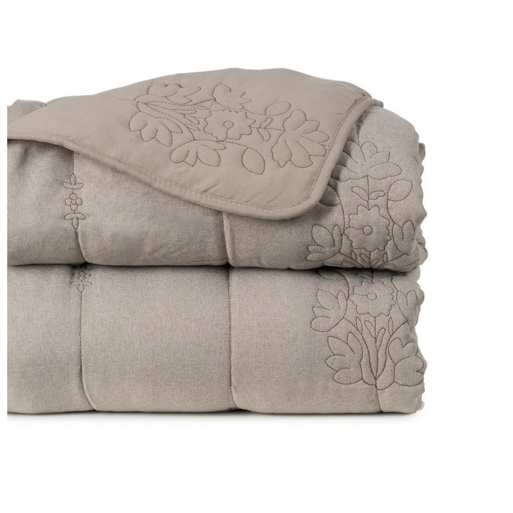 Szürkésbarna steppelt ágytakaró 240x260 cm – Ixia