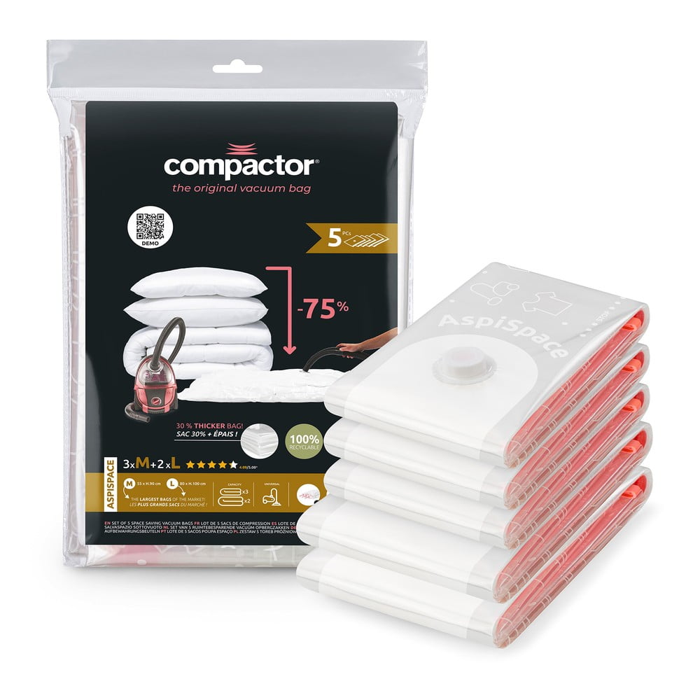 Vákuumzsák készlet 5 db-os Aspispace M/L – Compactor