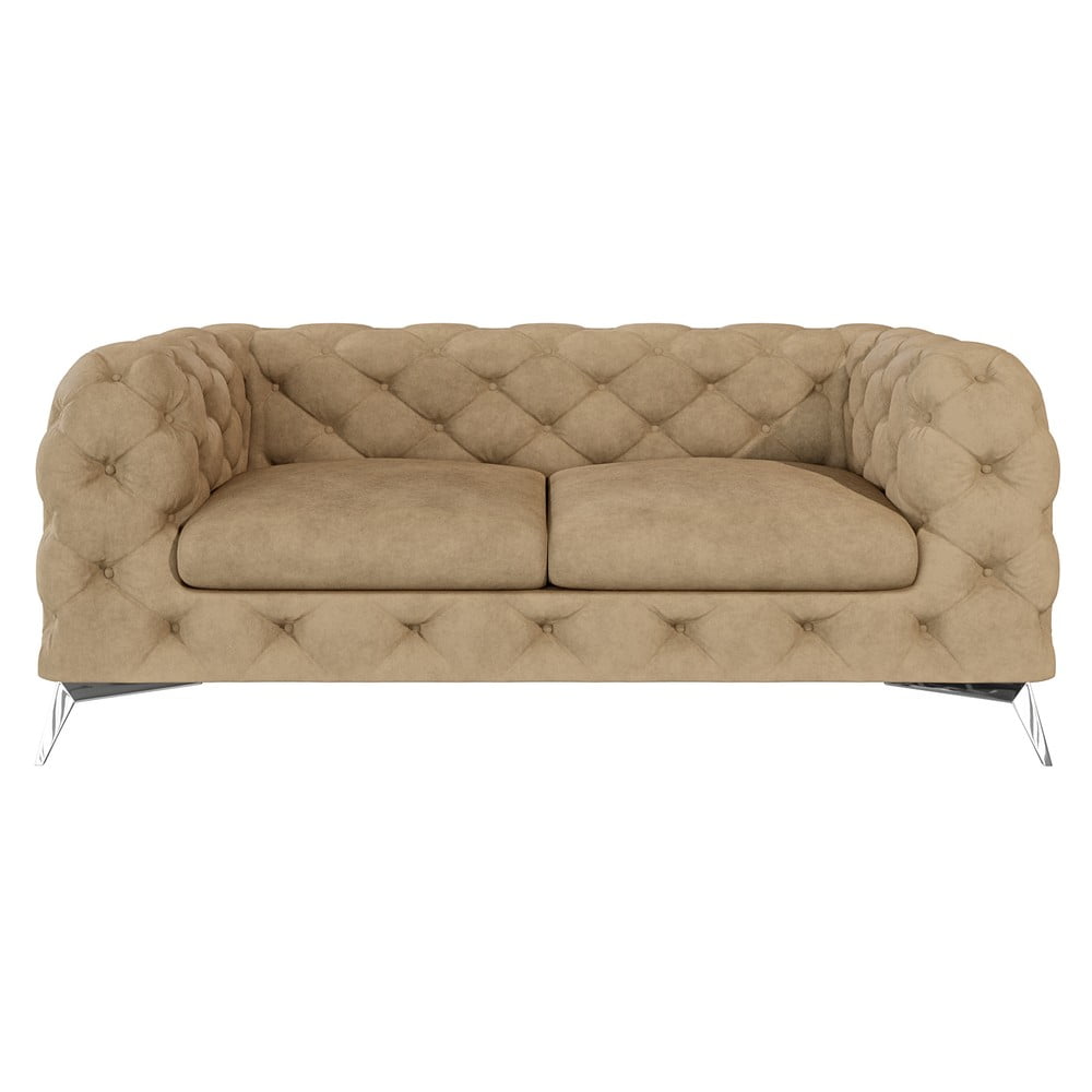 Világosbarna bársony kanapé 185 cm Chelsea – Ropez