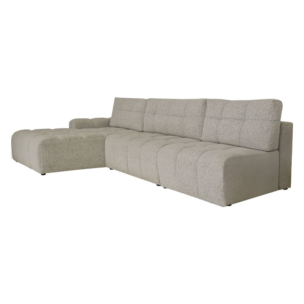 Világosbarna kinyitható tárolóhelyes moduláris sarokkanapé (bal oldali) Lulu – Miuform