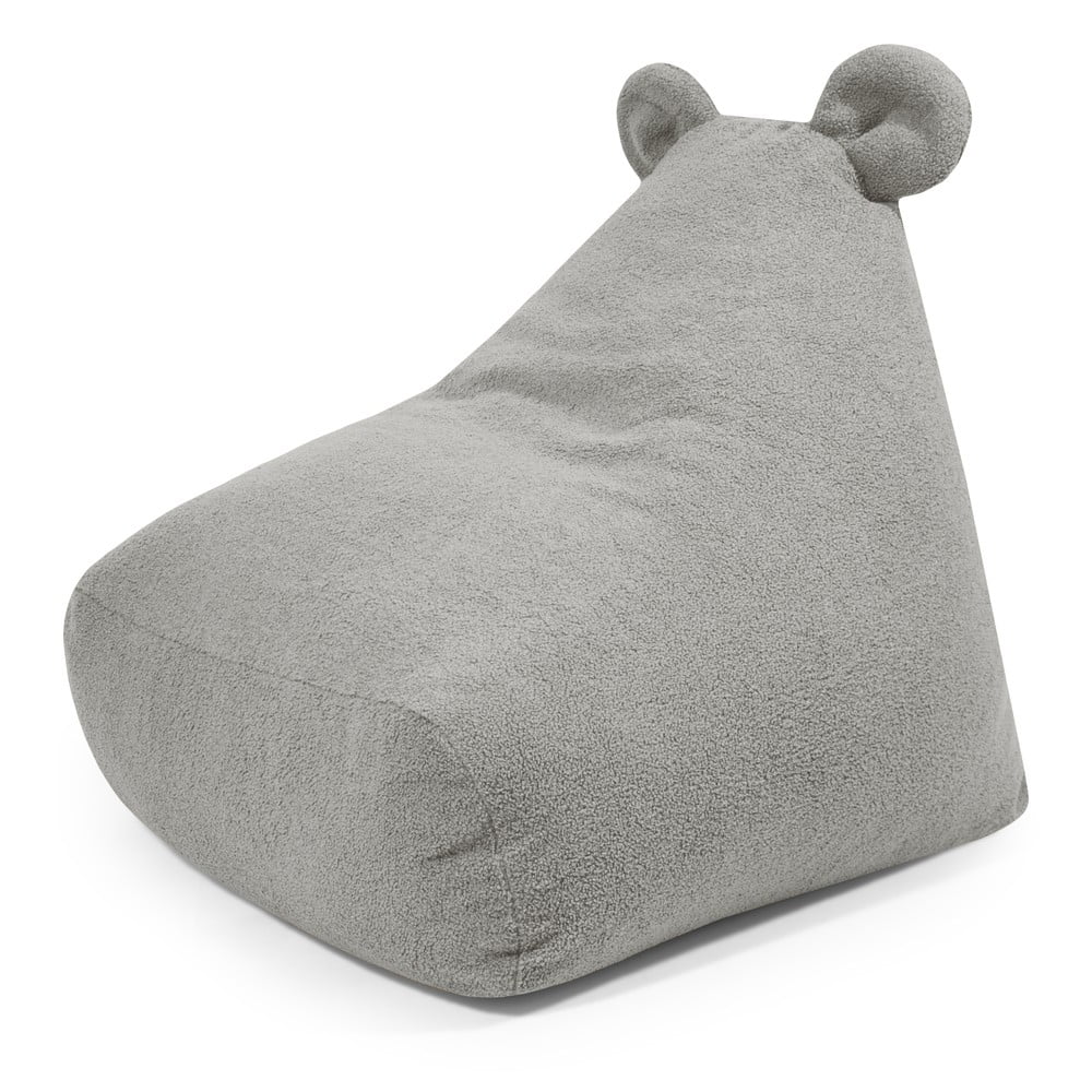 Világosszürke buklé gyerek babzsákfotel Snug 80 Bear – SLOWDOWN