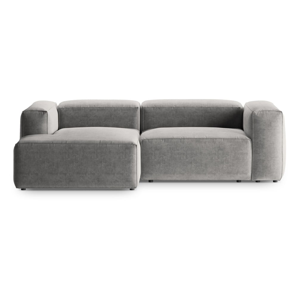 Világosszürke sarokkanapé (bal oldali-heverő résszel) Bergano – Cosmopolitan Design