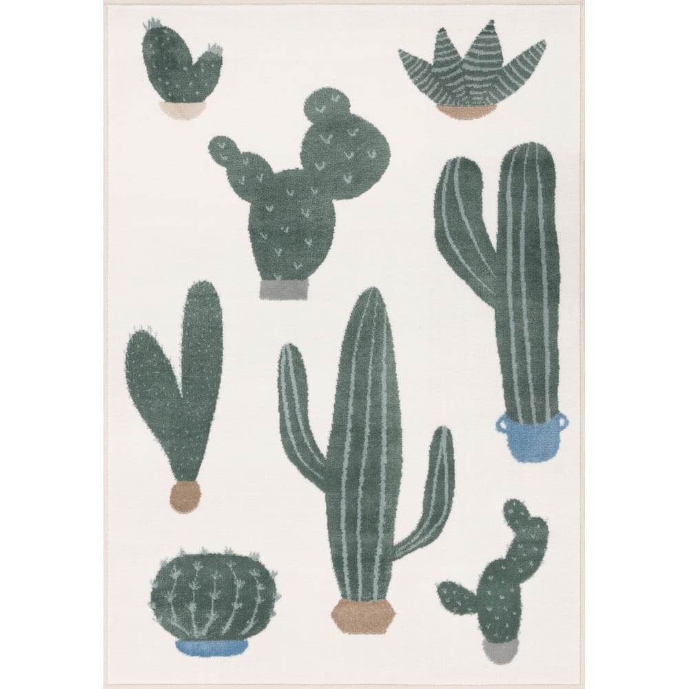 Zöld-elefántcsont színű gyerek szőnyeg 80x150 cm Cacto Malachite – FD