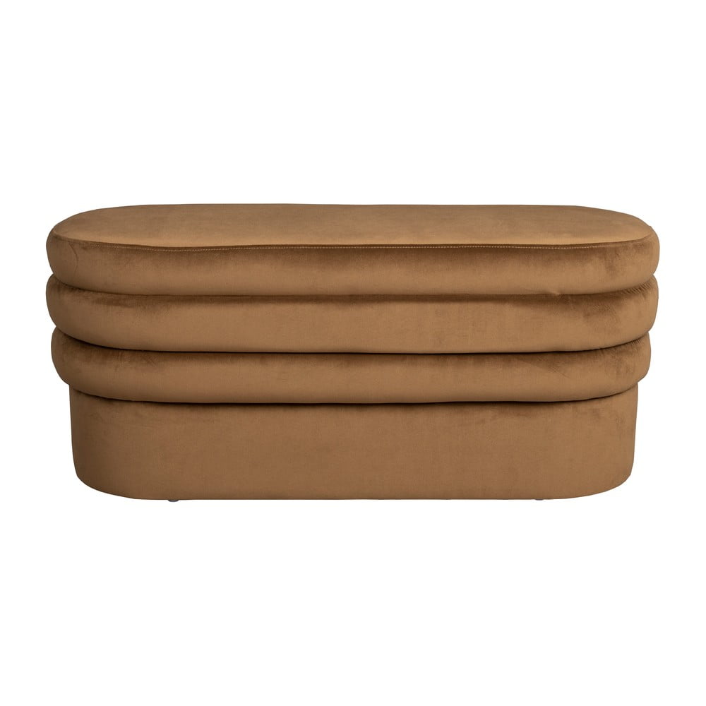 Barna bársony pad Aditi – Dutchbone