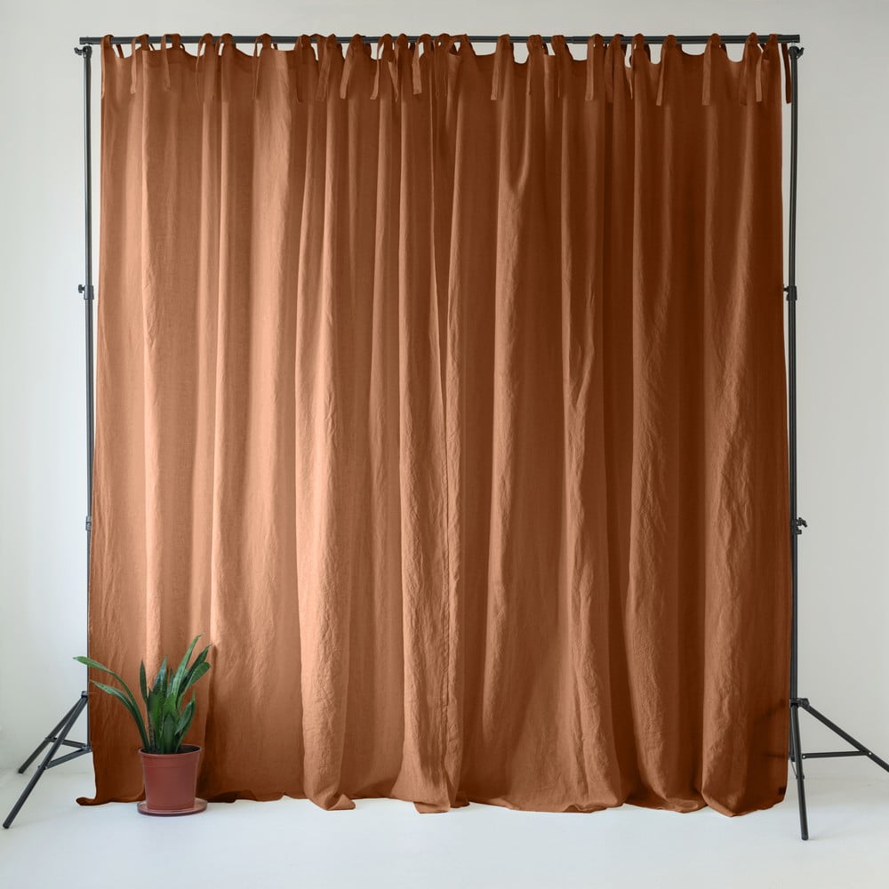 Barna len függöny 140x170 cm Hazelnut – Linen Tales