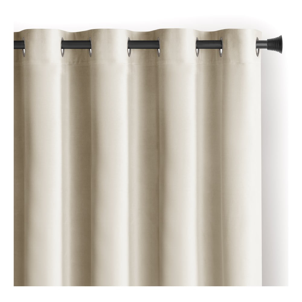 Bézs bársony dimout (részleges sötétítő) függöny 140x245 cm Eyelets – Restilo