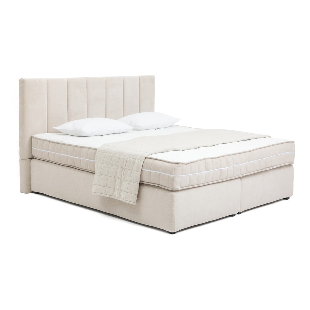 Bézs boxspring ágy 160x200 cm Olia Bold Line – Bonami Selection