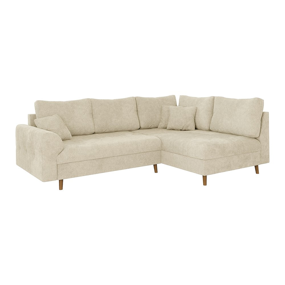 Bézs sarokkanapé (jobb oldali) Ariella – Ropez