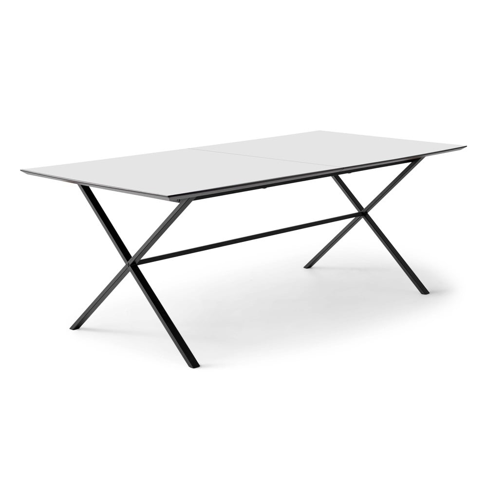 Bővíthető étkezőasztal fehér asztallappal és hosszabbító asztallappal 100x210 cm Meza – Hammel Furniture