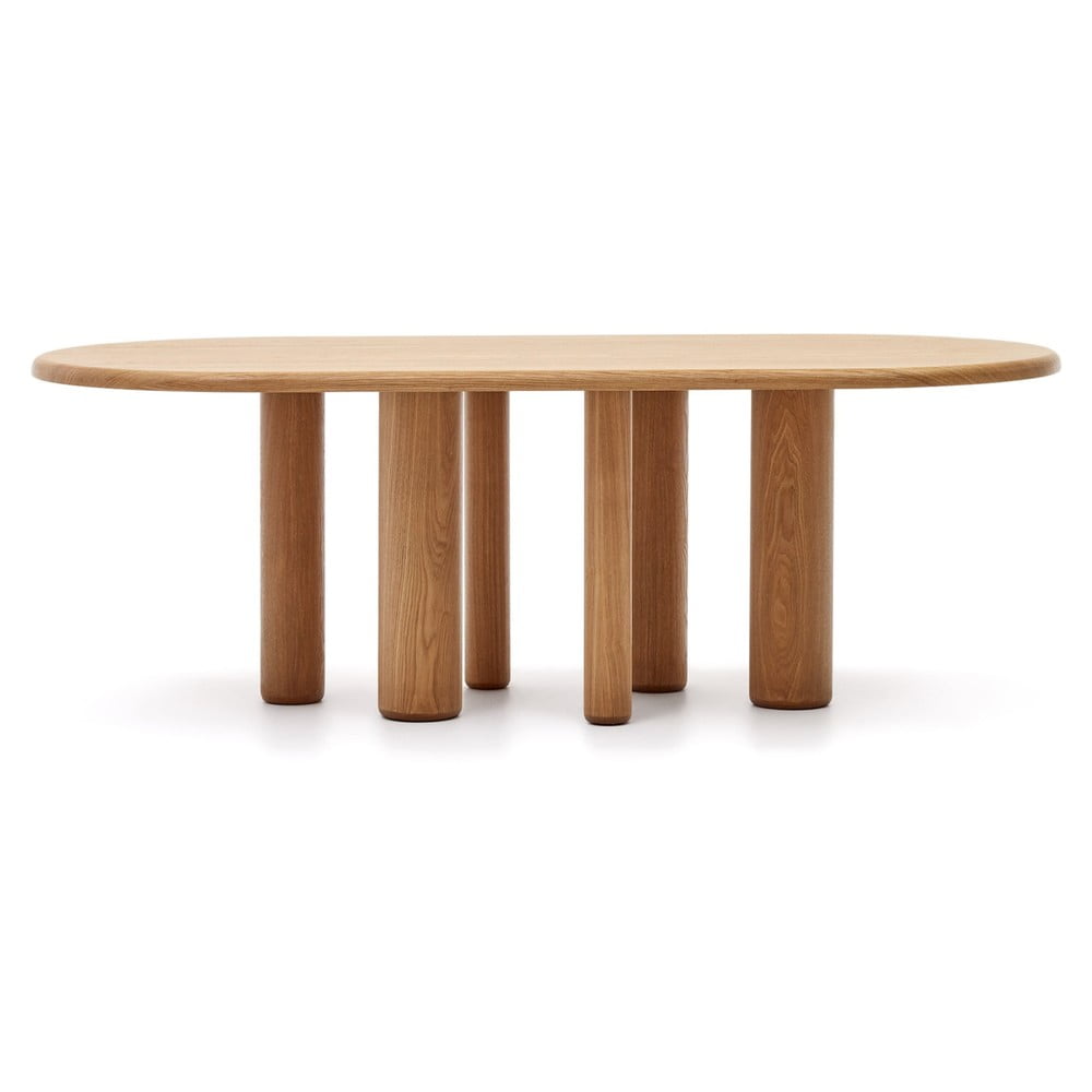 Étkezőasztal kőrisfa dekorral 105x220 cm Mailen – Kave Home