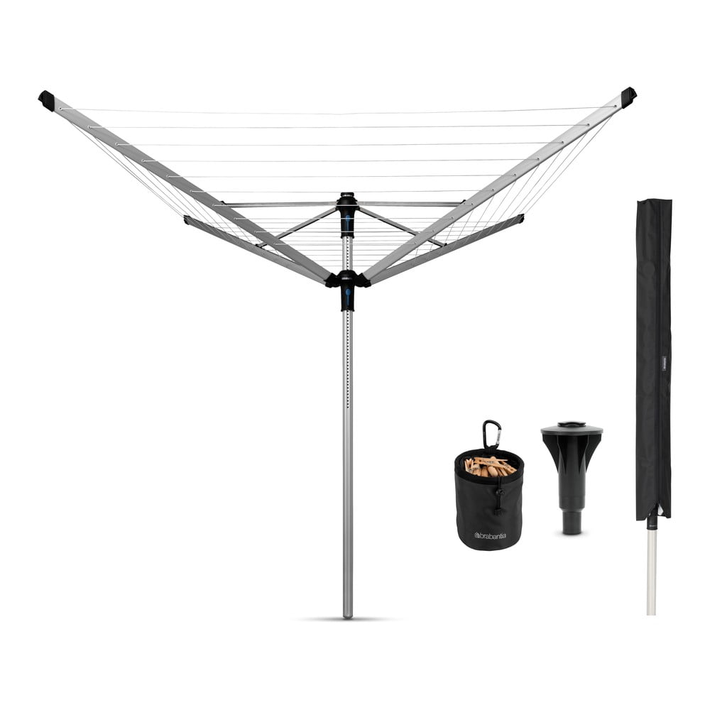 Ezüstszínű kerti ruhaszárító 50 m Lift-o-Matic Advance – Brabantia