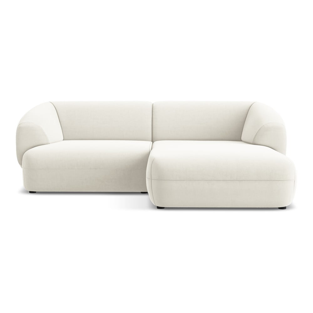 Fehér bársony sarokkanapé (jobb oldali) Moana – Makamii