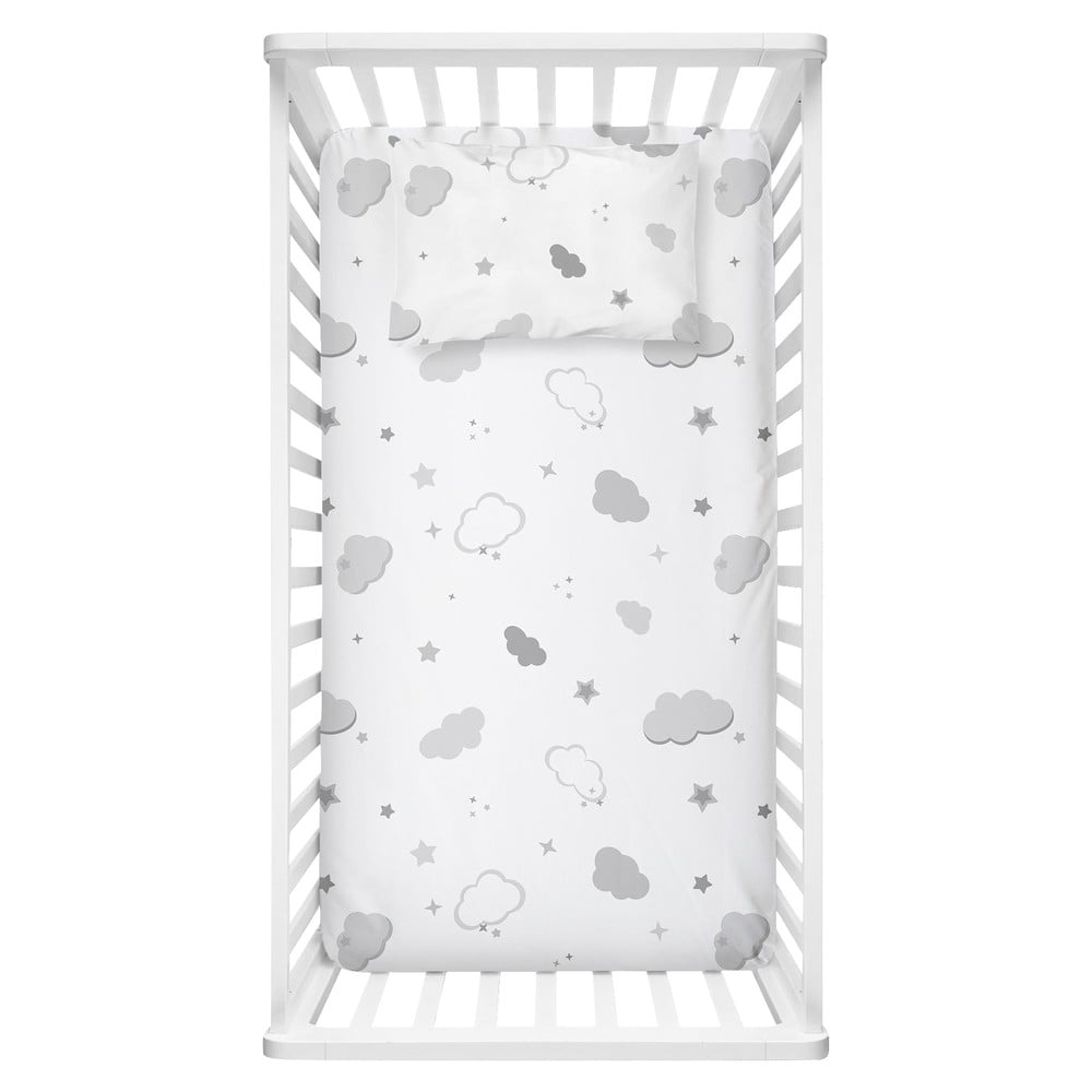 Fehér renforcé pamut gyerek lepedő babaágyhoz 100x150 cm Bulut – Mijolnir