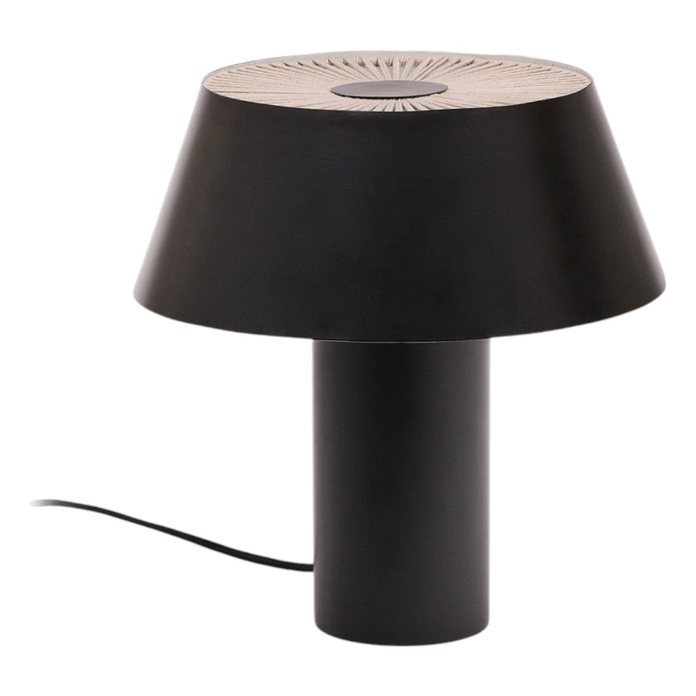 Fekete asztali lámpa fém búrával (magasság 32 cm) Ancare – Kave Home