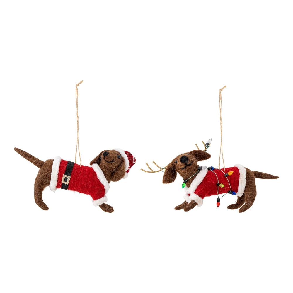 Gyapjú karácsonyfadísz készlet 2 db-os