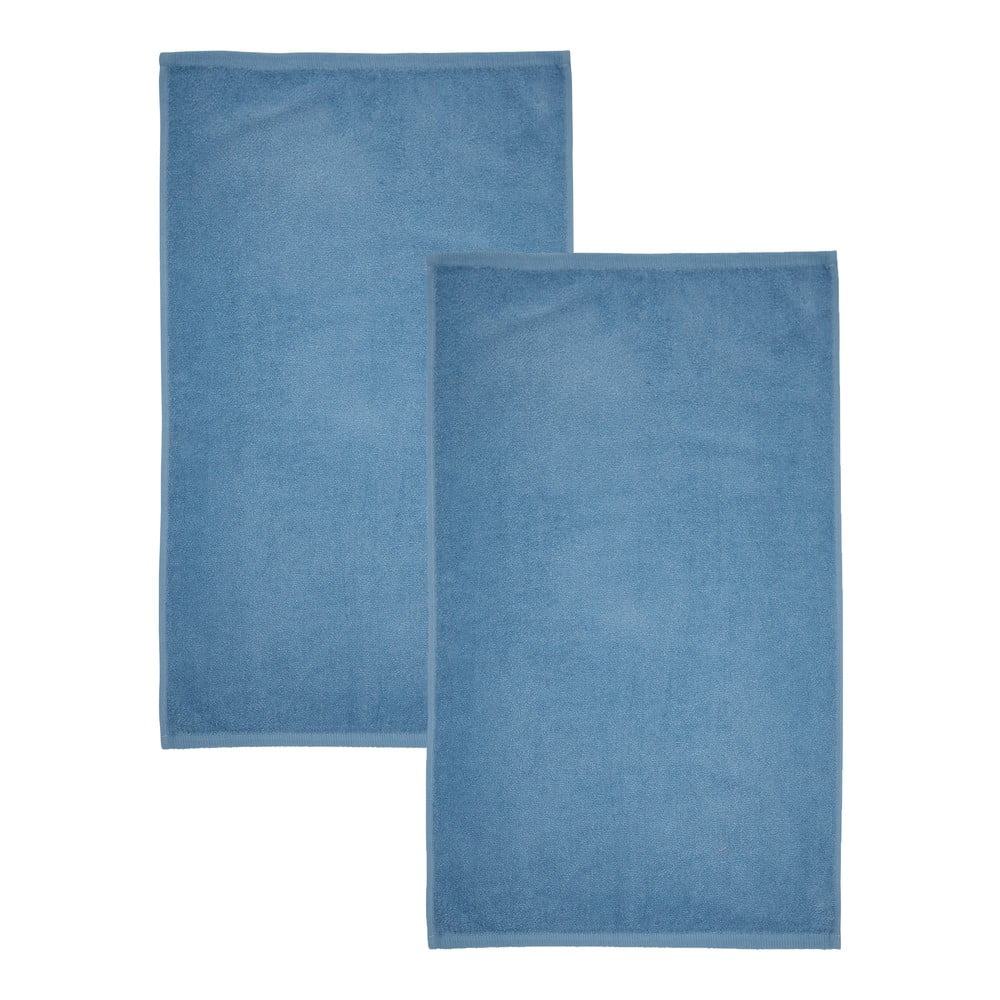 Kék gyorsan száradó-frottír pamut fürdőlepedő szett 2 db-os 90x140 cm Quick Dry – Catherine Lansfield