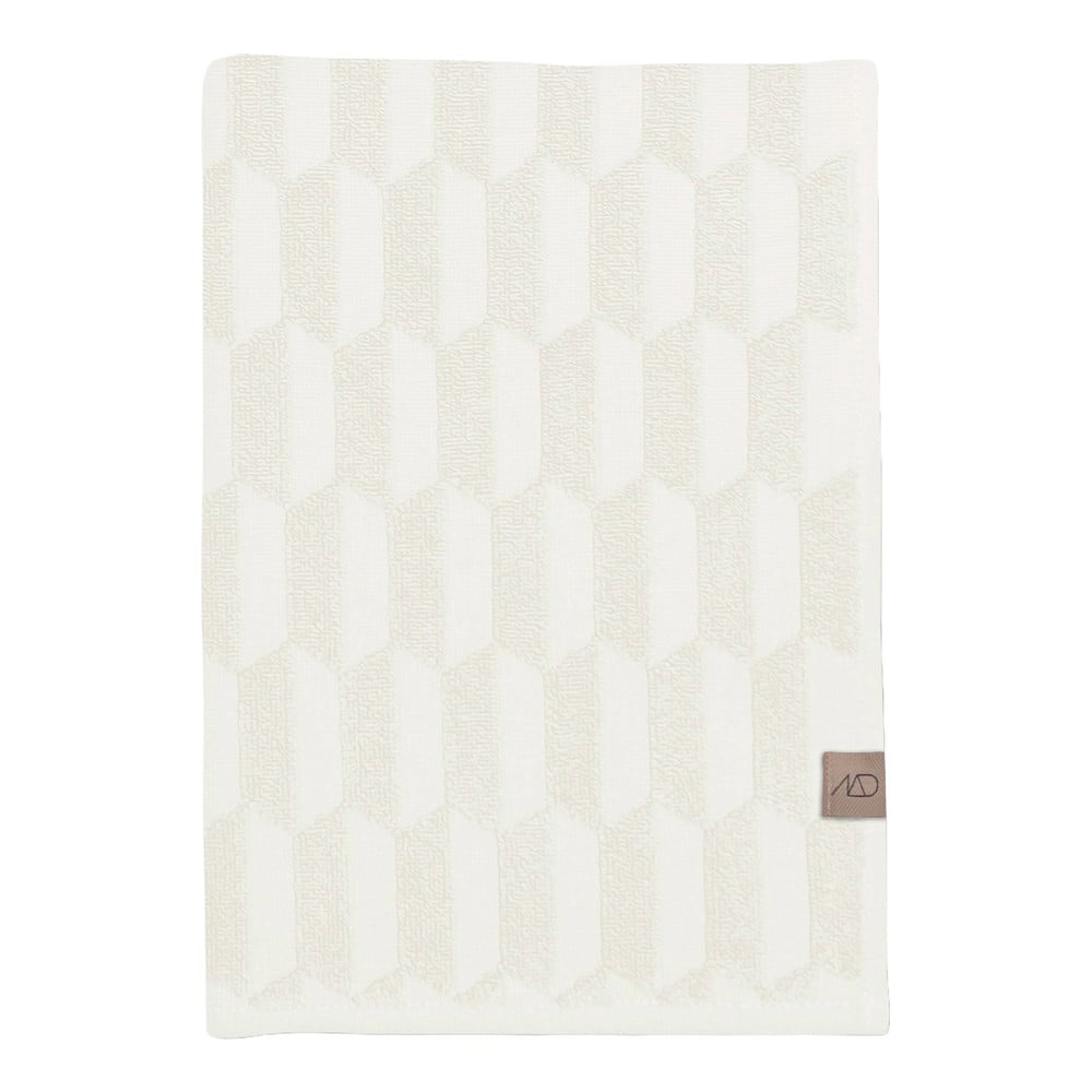 Krémszínű pamut fürdőlepedő 70x133 cm Geo – Mette Ditmer Denmark