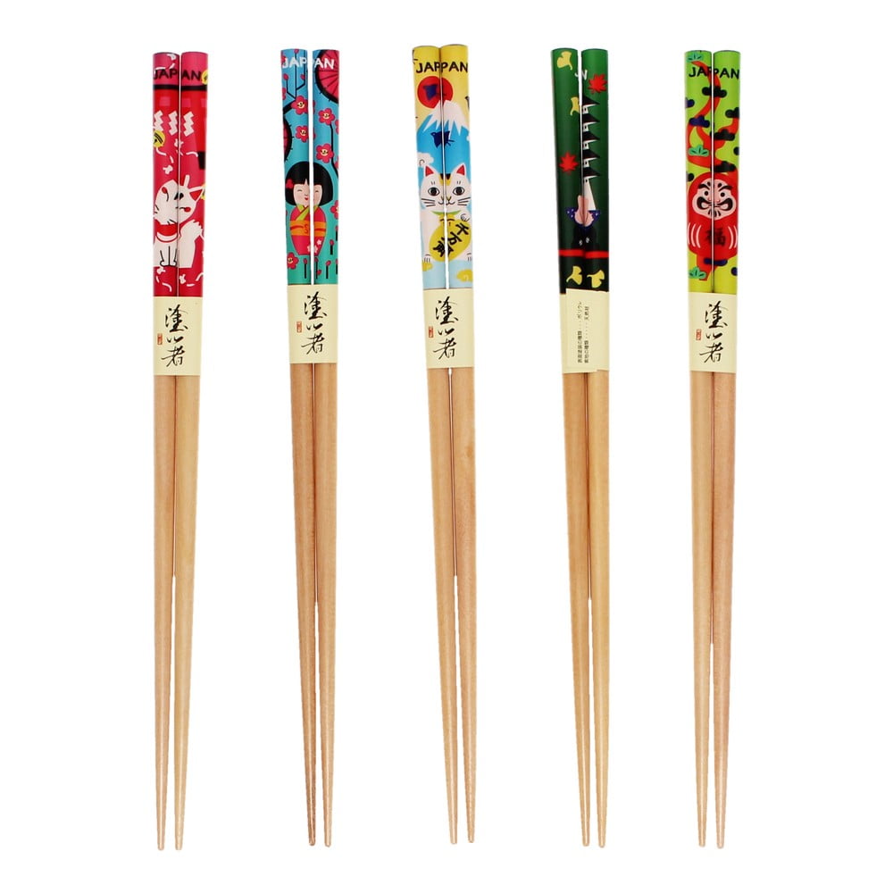 Natúr színű fa evőpálcika szett 5 db-os Japanese Heritage – Rex London