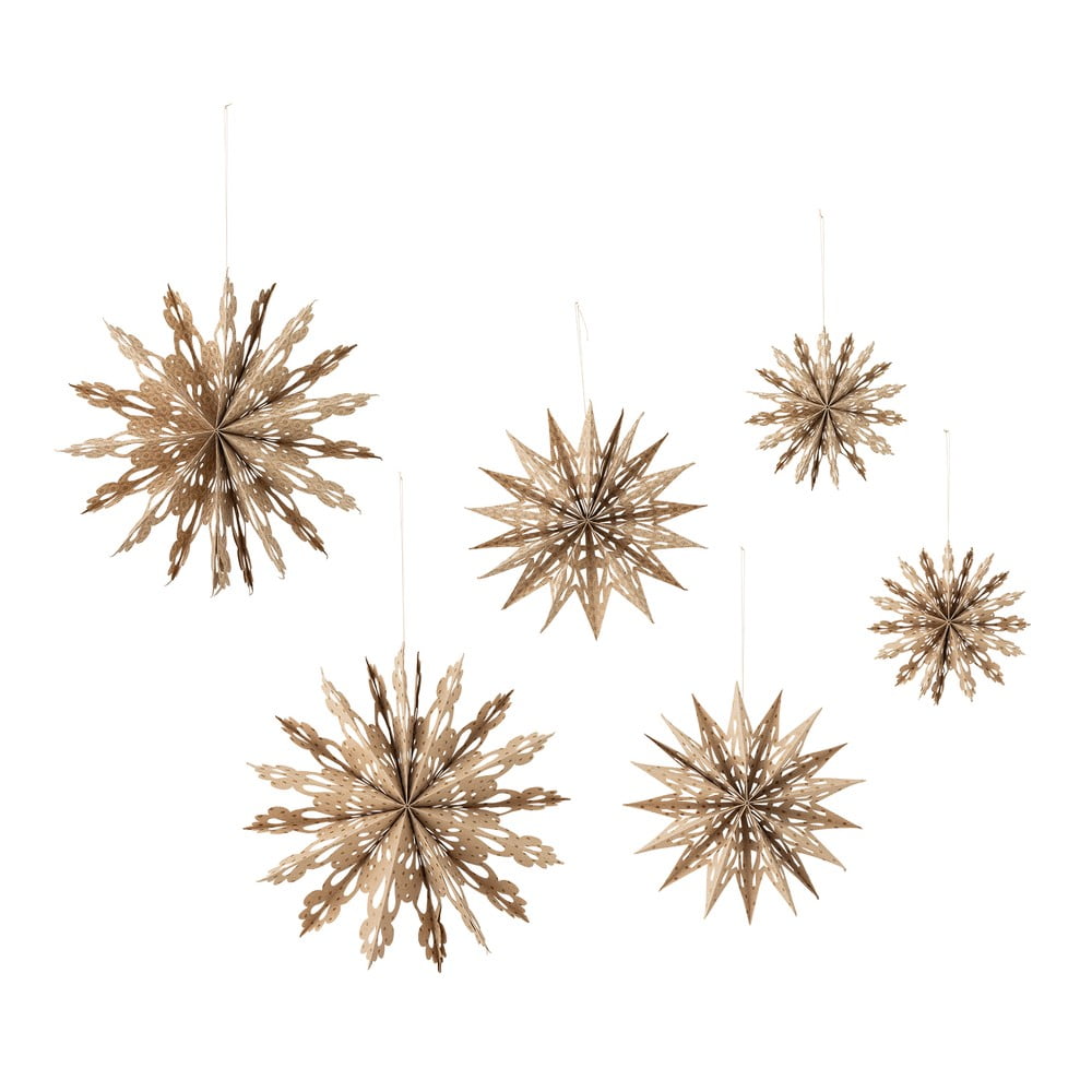 Papír karácsonyi függődísz készlet 6 db-os Star – Bloomingville