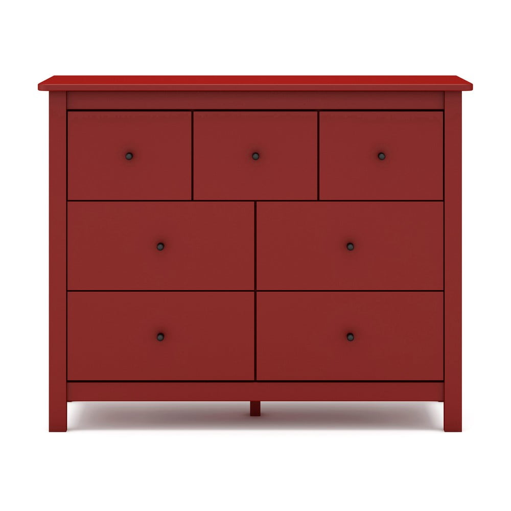 Piros borovi fenyő alacsony komód 110x80 cm Misti – Marckeric