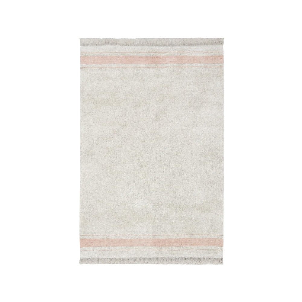 Rózsaszín-krémszínű mosható kézi szövésű pamut szőnyeg 140x200 cm Gastro Rose – Lorena Canals