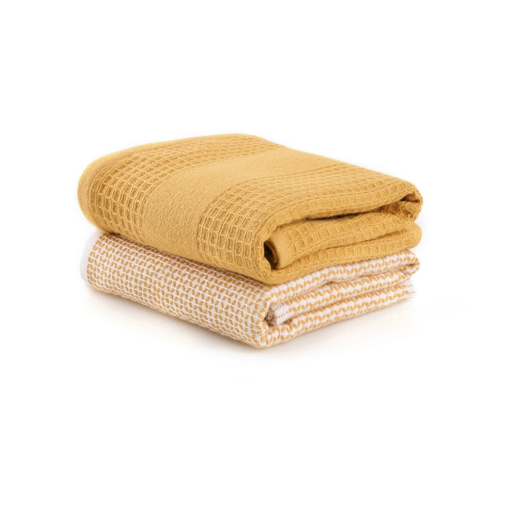 Sárga darázsmintás törölköző szett 2 db-os 40x60 cm Betty – Foutastic