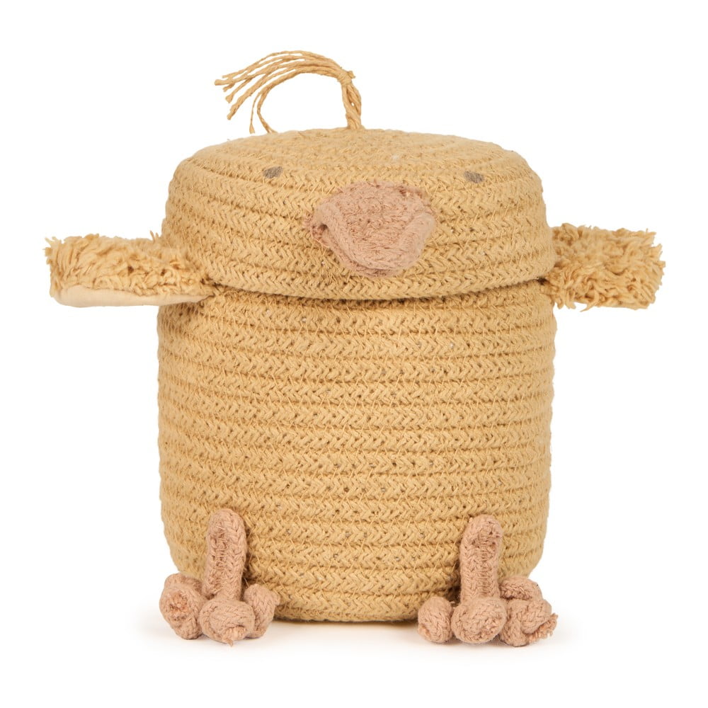 Sárga textil játéktároló kosár ø 13x15 cm Mini Charlie the Chicken – Lorena Canals