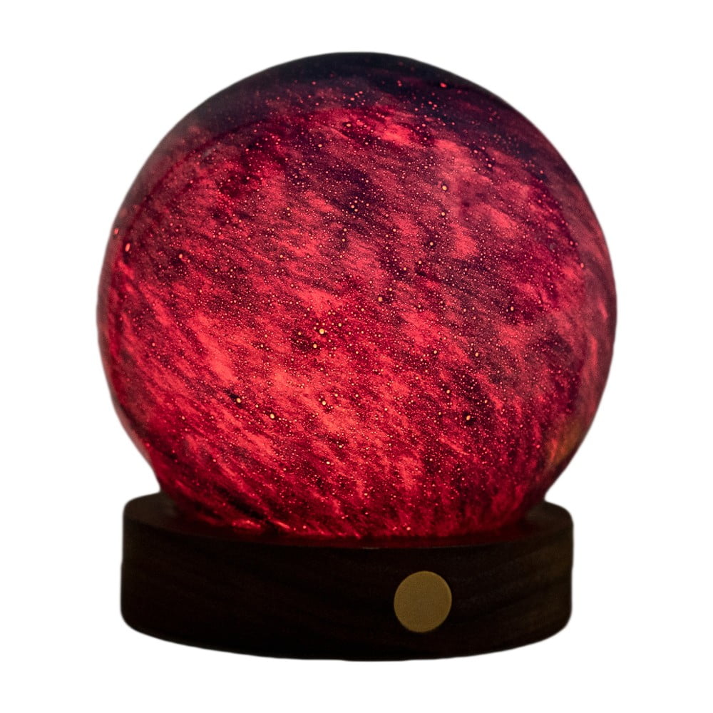 Sötét natúr színű LED asztali lámpa üveg búrával (magasság 9 cm) Galaxy Breeze – Gingko