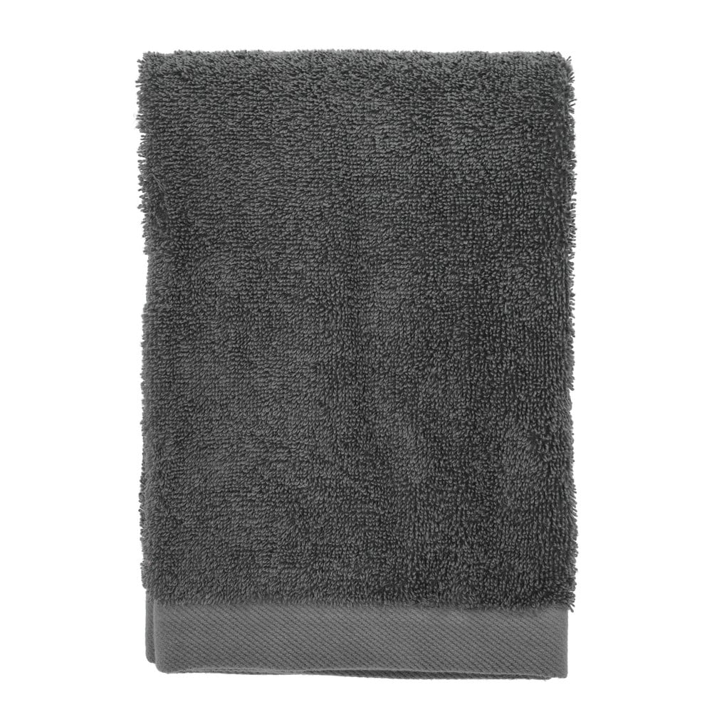 Sötétszürke frottír pamut fürdőlepedő 70x140 cm Comfort – Södahl