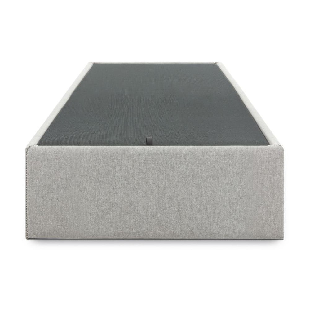 Szürke kárpitozott ágyneműtartós egyszemélyes ágy 90x190 cm Matters – Kave Home