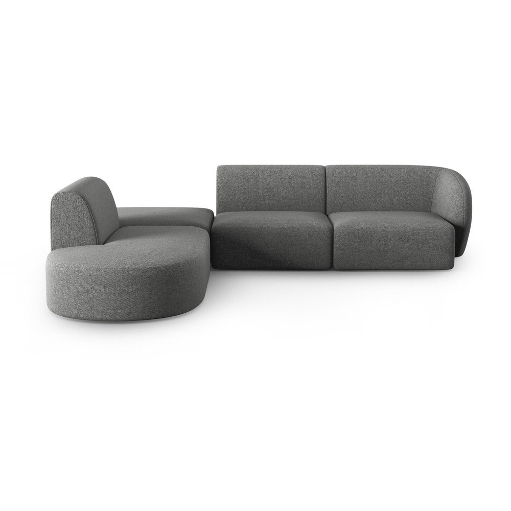 Szürke zsenília sarokkanapé (bal oldali-L alakú) Paolo – Milo Casa