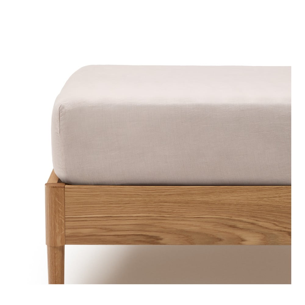 Szürkésbarna gumis pamut lepedő 150x200 cm Simmel – Kave Home