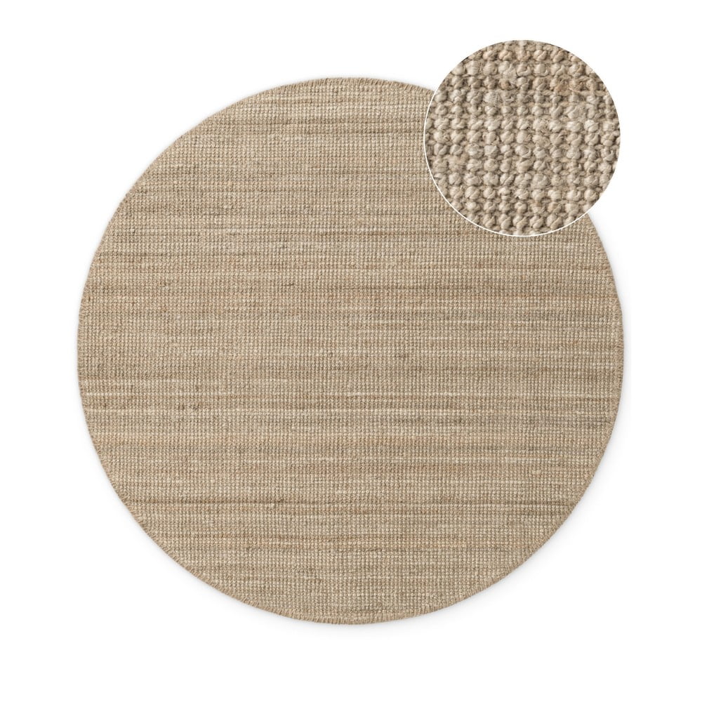 Szürkésbarna juta kerek szőnyeg ø 160 cm Bouclé Jaipur – Hanse Home