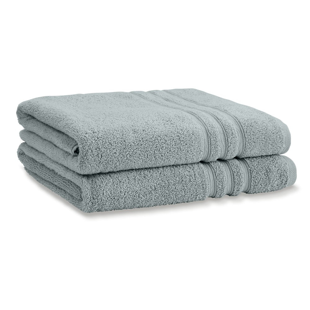 Szürkészöld frottír pamut fürdőlepedő szett 2 db-os 90x140 cm Zero Twist – Catherine Lansfield