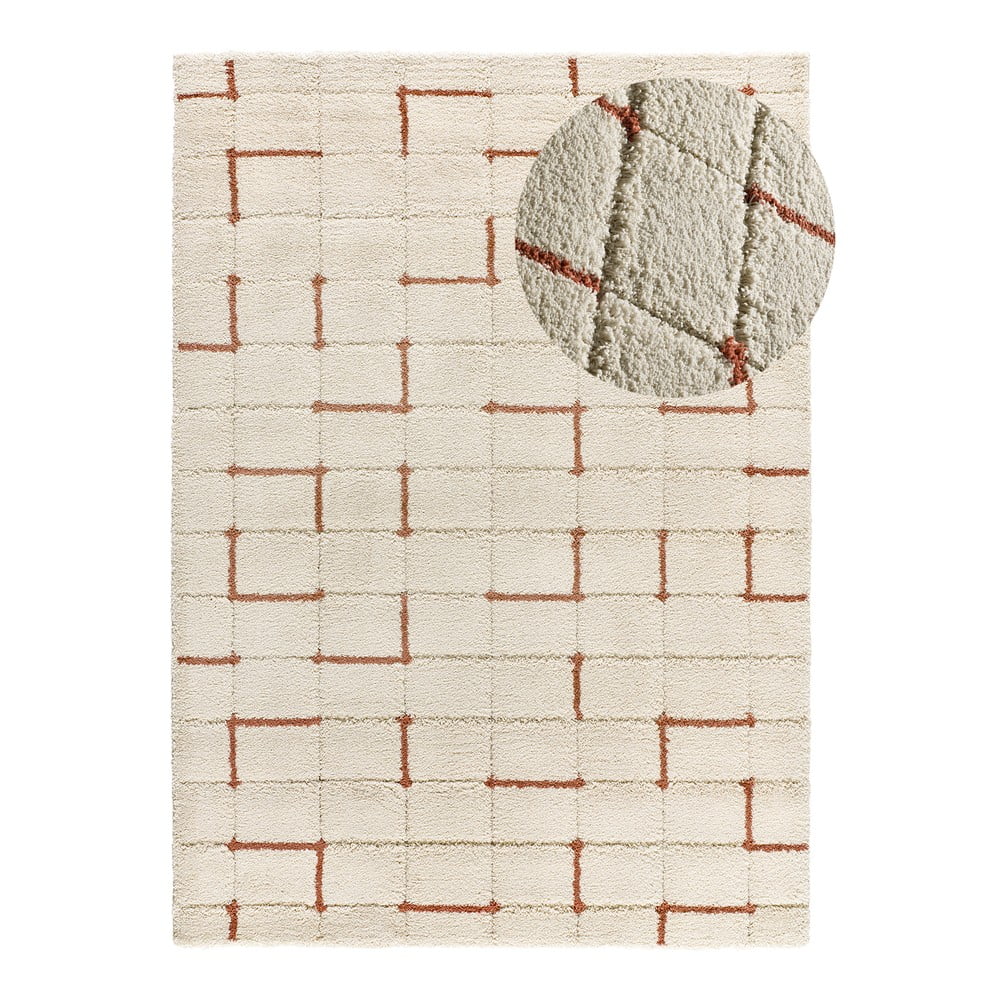 Téglavörös-krémszínű szőnyeg 80x150 cm Brenda – Universal