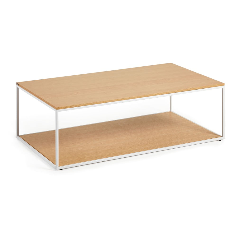 Világos natúr színű dohányzóasztal tölgyfa dekoros asztallappal 60x110 cm Yoana – Kave Home