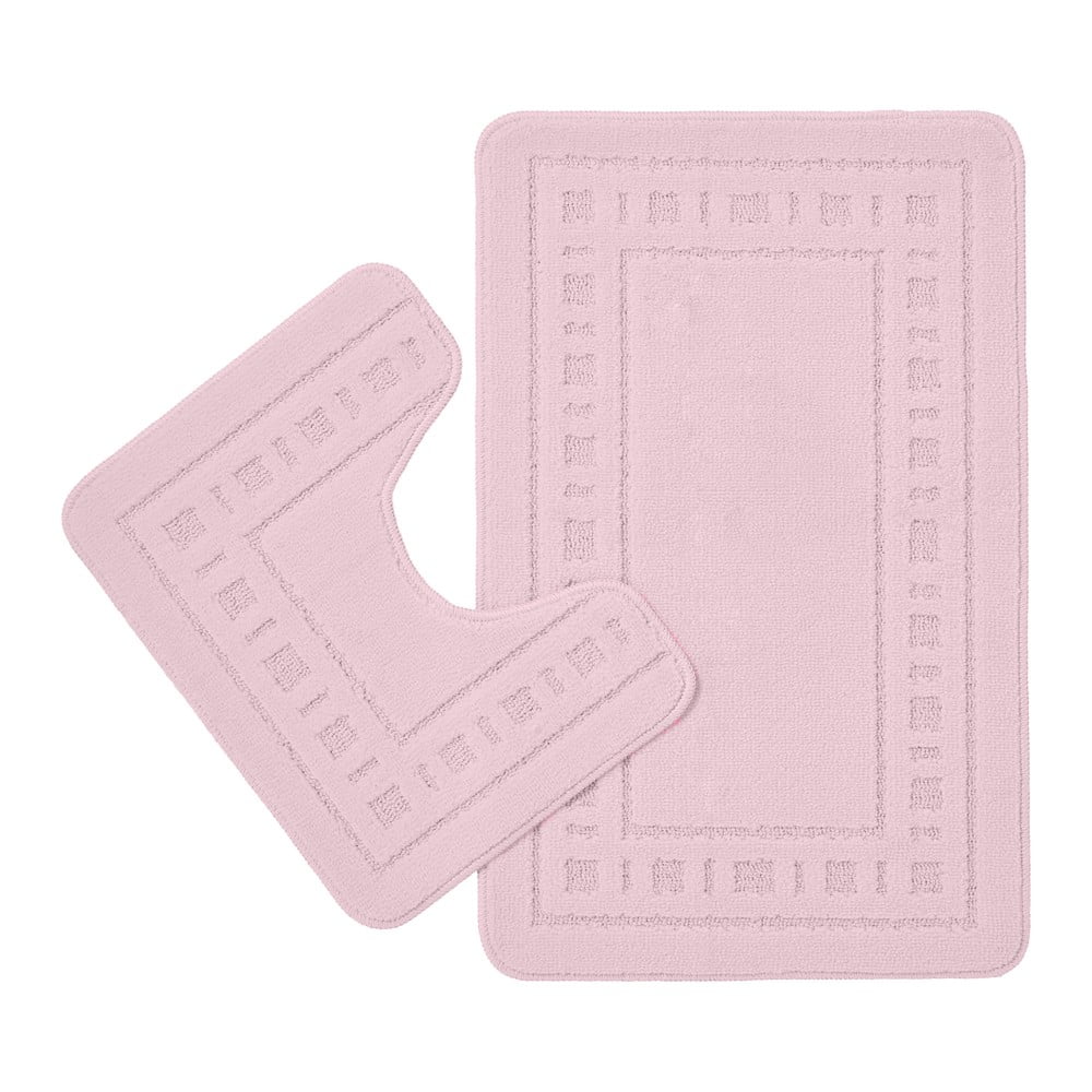 Világos rózsaszín fürdőszobai kilépő szett 2 db-os WC-hez 50x80 cm Armoni – Catherine Lansfield