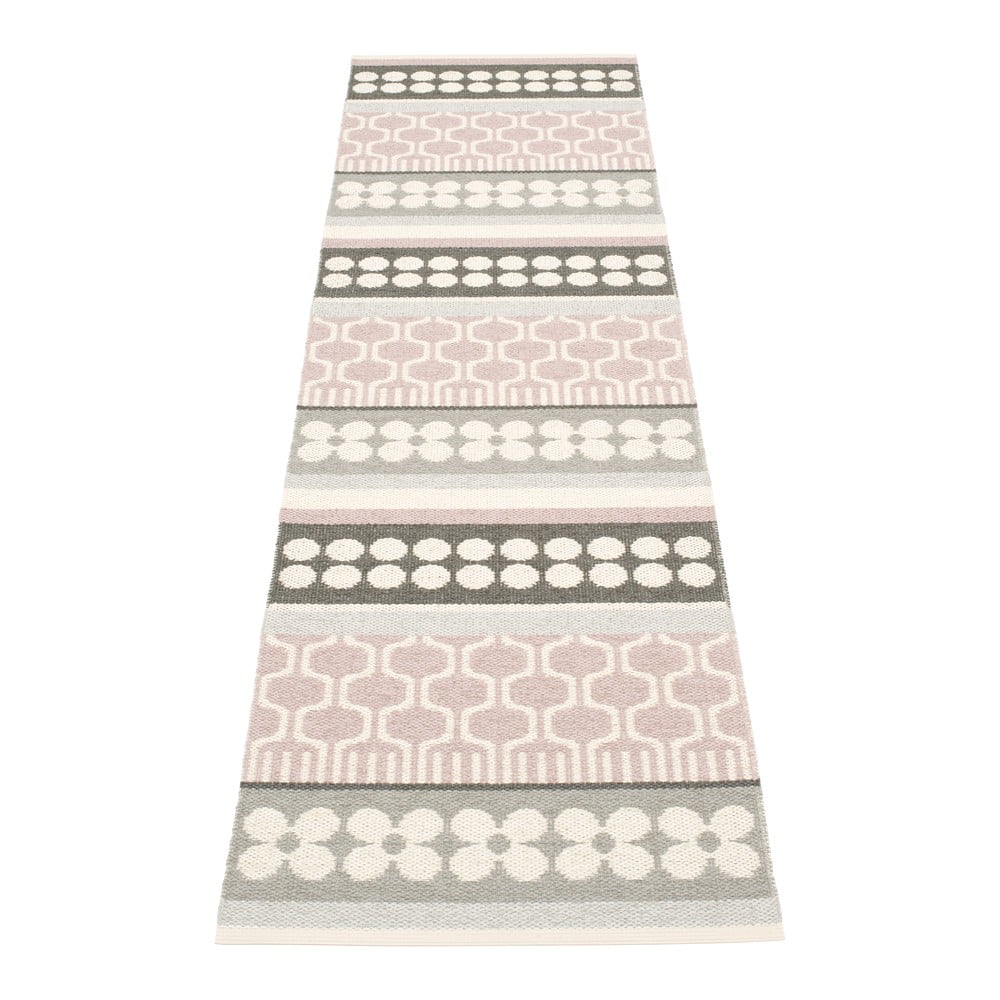 Világos rózsaszín-szürke kültéri-beltéri futószőnyeg 70x270 cm Asta Pale Rose – Pappelina