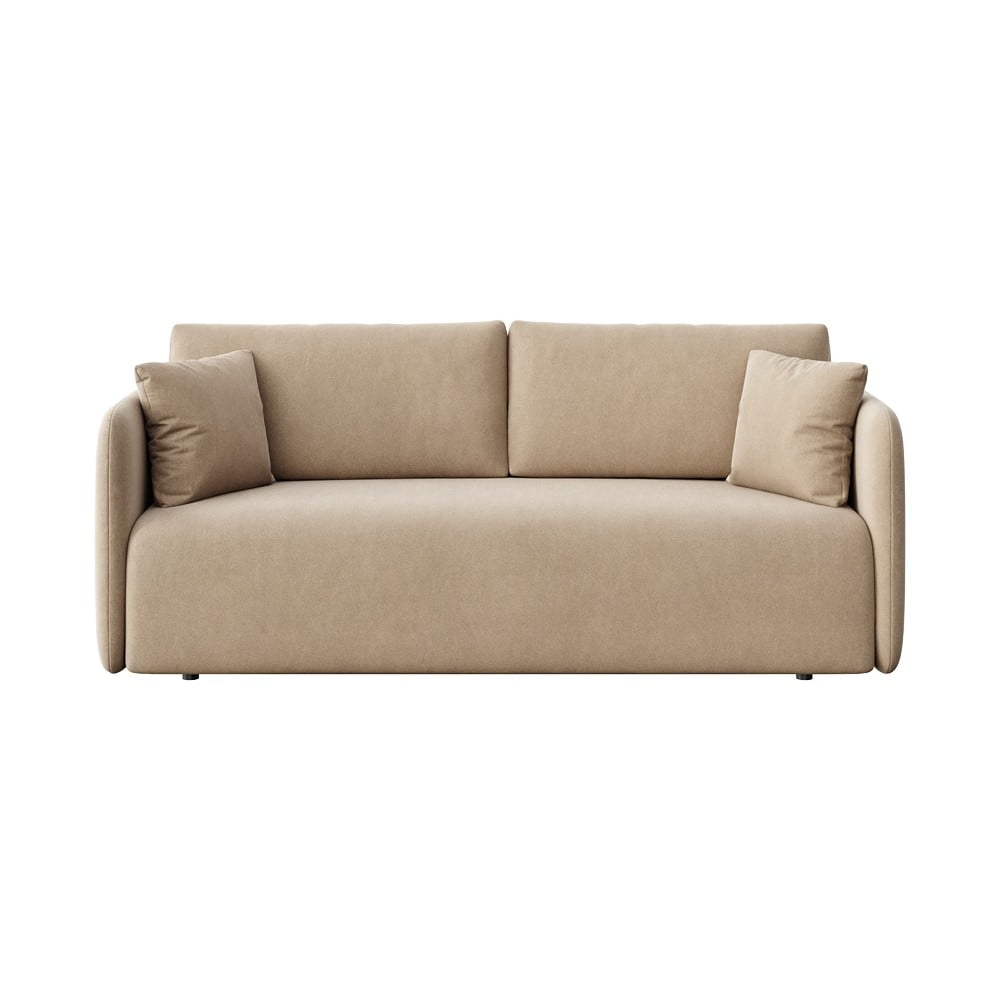 Világosbarna bársony kinyitható kanapé 220 cm Chaum – Rodier