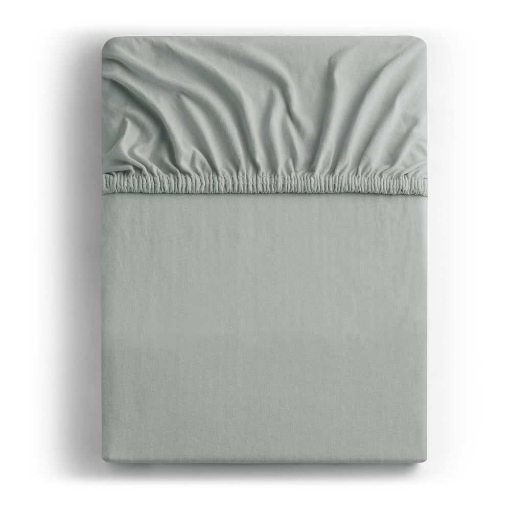 Világosszürke gumis jersey lepedő 220x200 cm Amber – Restilo