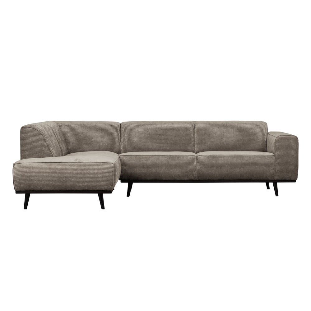 Világosszürke kordbársony sarokkanapé (bal oldali-L alakú) Statement – WOOOD