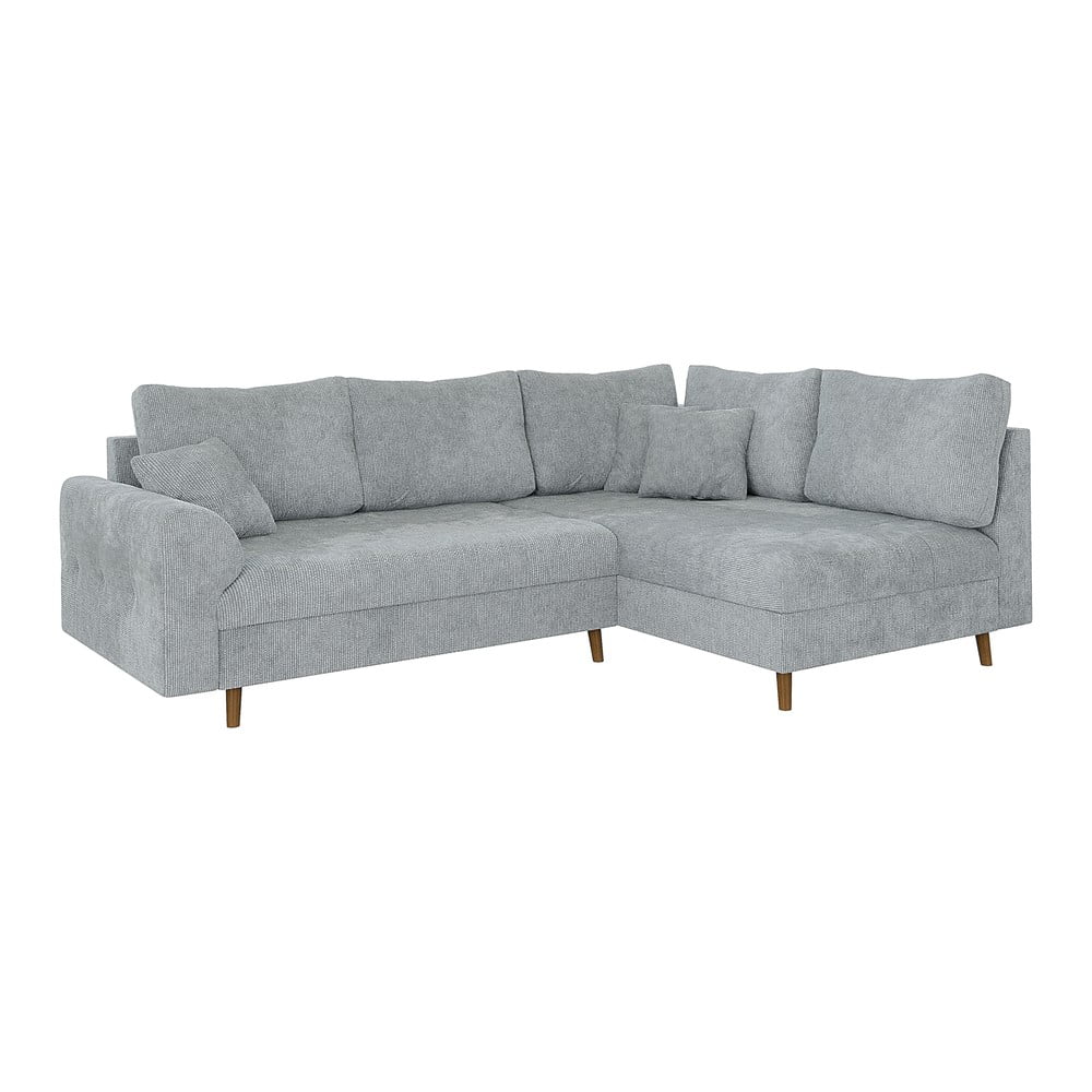 Világosszürke sarokkanapé (jobb oldali) Ariella – Ropez