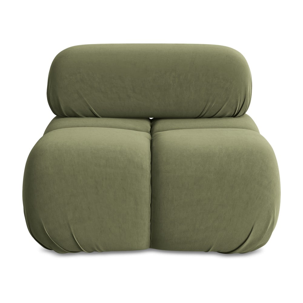 Világoszöld bársony kanapé modul Lokua – Makamii