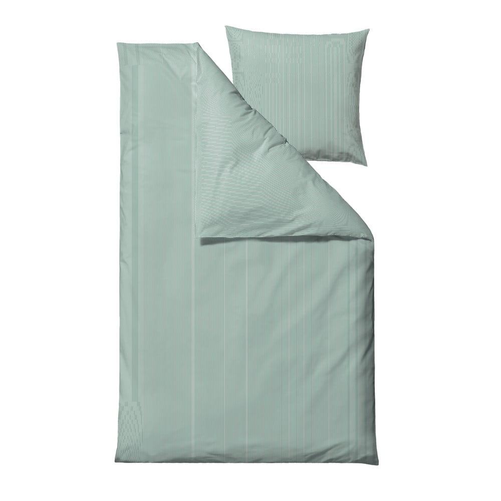 Világoszöld egyszemélyes hosszabbított pamut ágyneműhuzat 140x220 cm Cheerful – Södahl