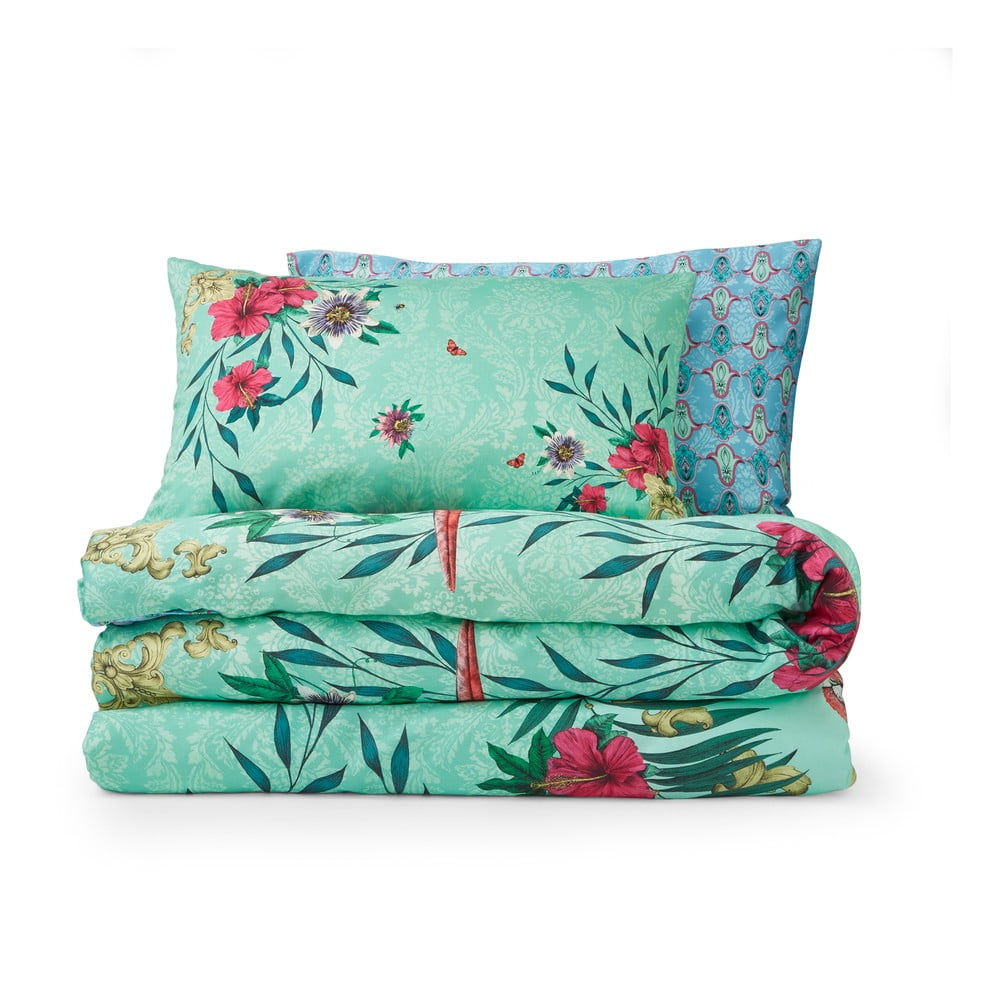 Zöld-kék kétszemélyes pamut-szatén ágyneműhuzat 200x200 cm Paradise Parrot – Matthew Williamson